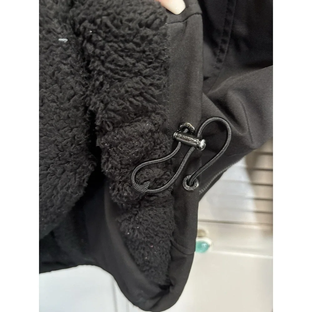 Calvin Klein Faux Fur Hood‎ Jacket Zip Up Size Sm Pockets Lined Water Resistant